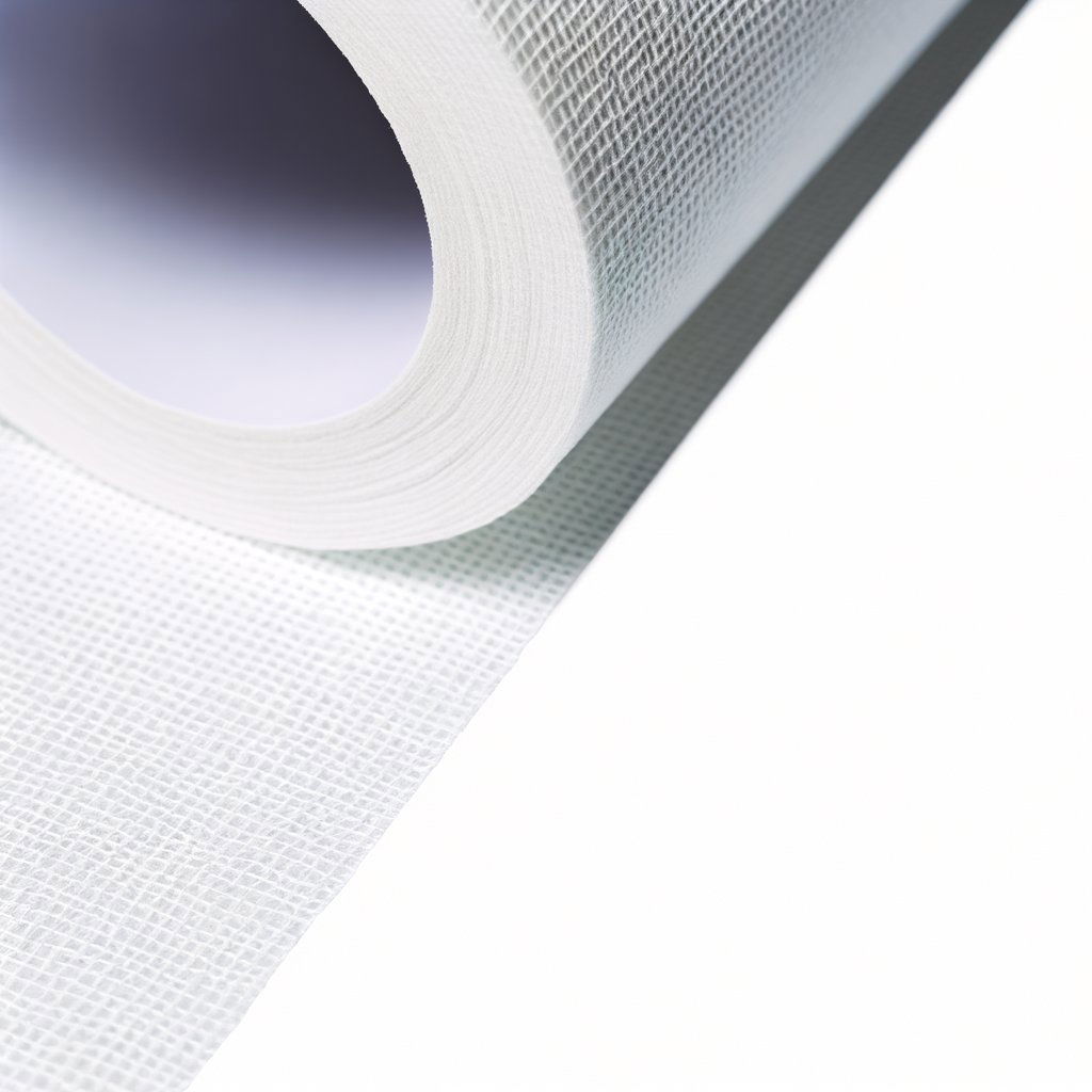 A close-up image showcasing the soft and breathable texture of airlaid nonwoven fabric, a material commonly used in sanitary pads. The fabric is white and appears gentle, highlighting its suitability for sensitive skin.