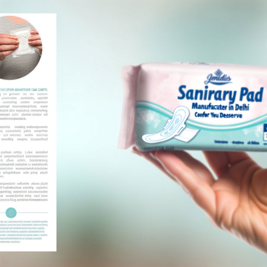 A close-up image of a high-quality sanitary pad with a soft and absorbent surface, highlighting the product's premium quality and attention to detail.